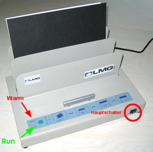 An image of our heat binding machine