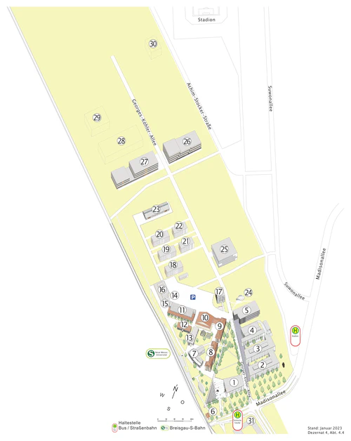 Lageplan der Technischen Fakultät