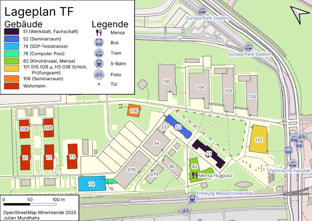 Lageplan der Technischen Fakultät